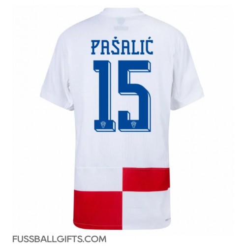 Kroatien Mario Pasalic #15 Fußballbekleidung Heimtrikot EM 2024 Kurzarm